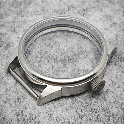 42mm Brushed Watch Case with Transparent Back for ETA 6497/6498 ST3600/ST3620