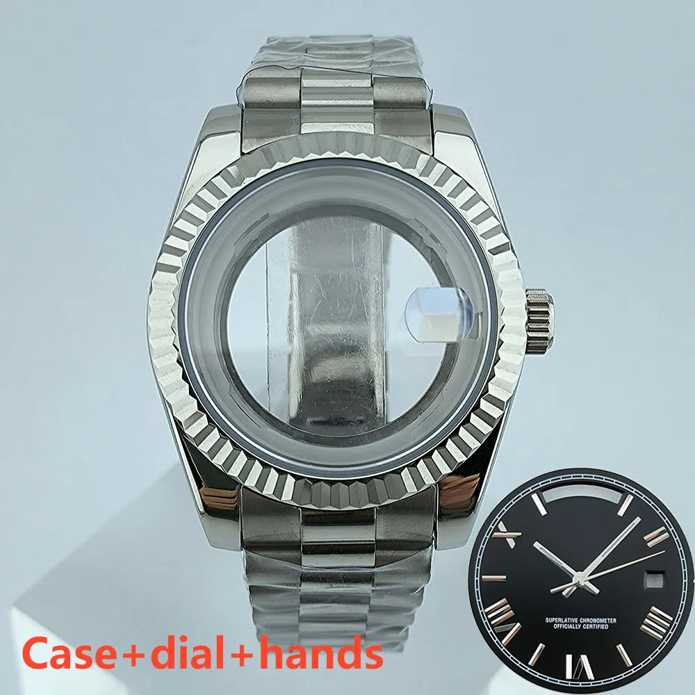 39mm Stainless Steel Watch Case Sapphire Glass suitable for Miyota 8285 Movement