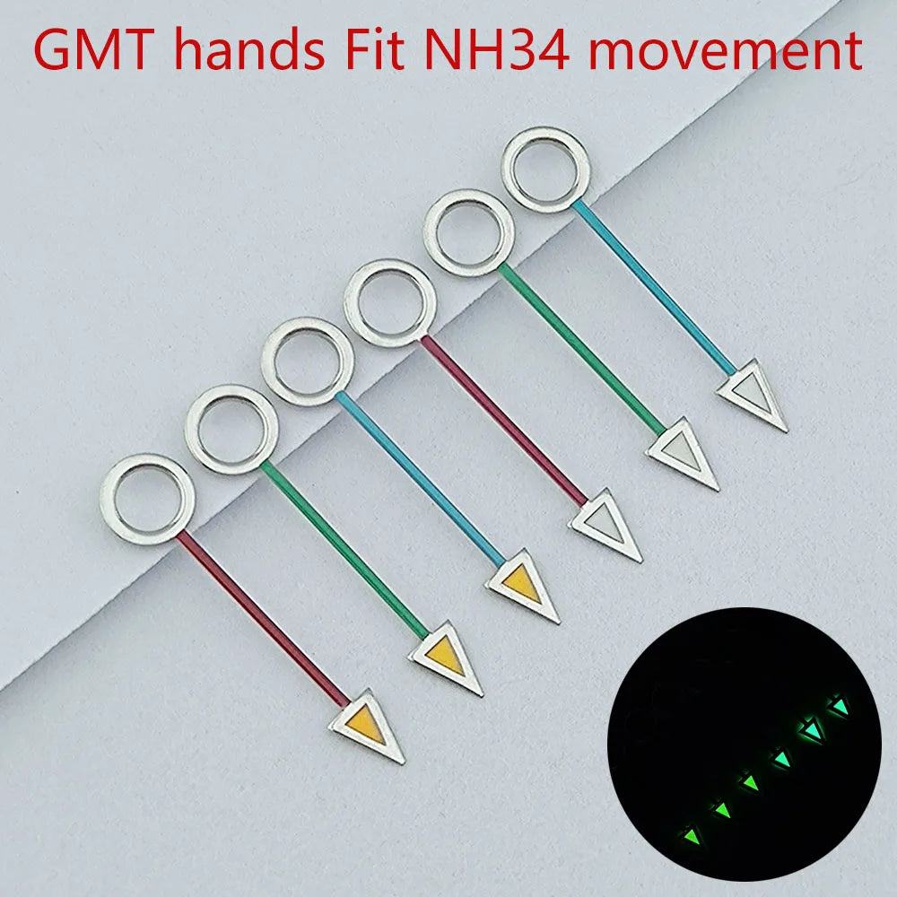 NH34 hands GMT hands Watch hands Green Luminous Suitable for NH34 Movement