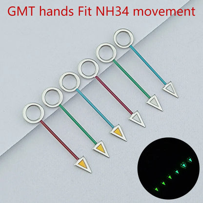 NH34 hands GMT hands Watch hands Green Luminous Suitable for NH34 Movement