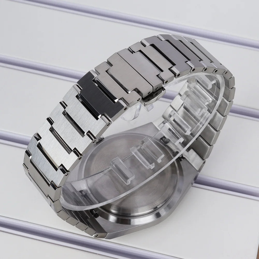 40mm Fluted Bezel Watch Case Sapphire For PRX Super Player Mod NH35 NH36 NH34/38