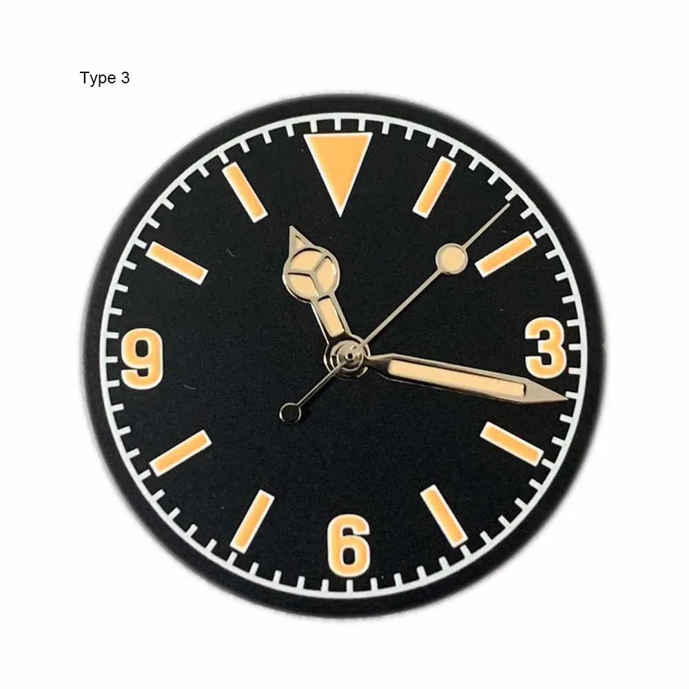 28.5mm Green Luminous Watch Dial + Watch Hands for NH35 NH36 Movement Modified