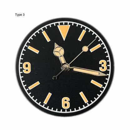 28.5mm Green Luminous Watch Dial + Watch Hands for NH35 NH36 Movement Modified