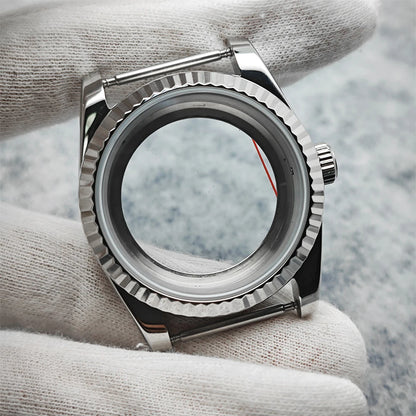36mm Toothed Ring Stainless Steel Watch Case Sapphire Glass for NH35/NH36/4R