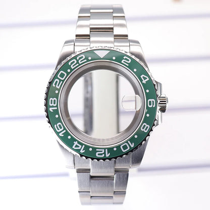 Silver 40mm Diver Case Sapphire  For NH35 NH36 NH34 NH38 Miyota 8215 Eta 2824