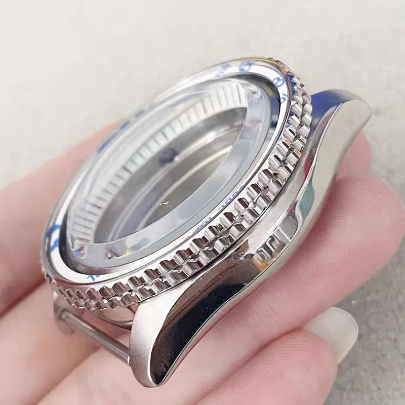 316L Steel 41.5mm 3.8 SKX007 SUB GMT 1-11 Bezel+Ring Watch Case Fit NH35/NH36