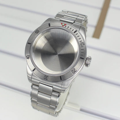 Silver 38mm Men Watch Case 316L Steel Sapphire Glass For NH35 NH36 NH38 4R36