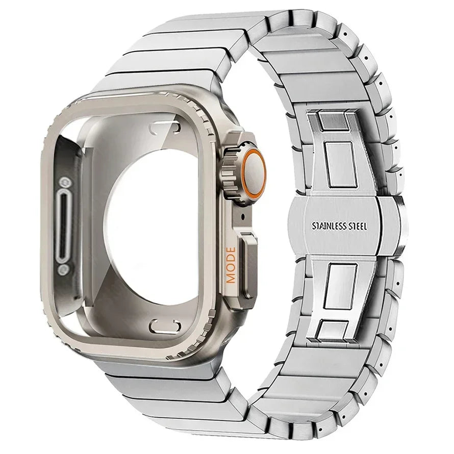 Steel Case+Strap for Apple Watch Metal Band Protective Shell  Series 10 9 8