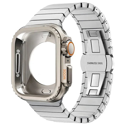 Steel Case+Strap for Apple Watch Metal Band Protective Shell  Series 10 9 8