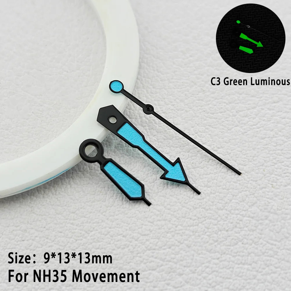 Watch Hands C3 Green Luminous Multi Color Suitable For NH34 NH35 Movement