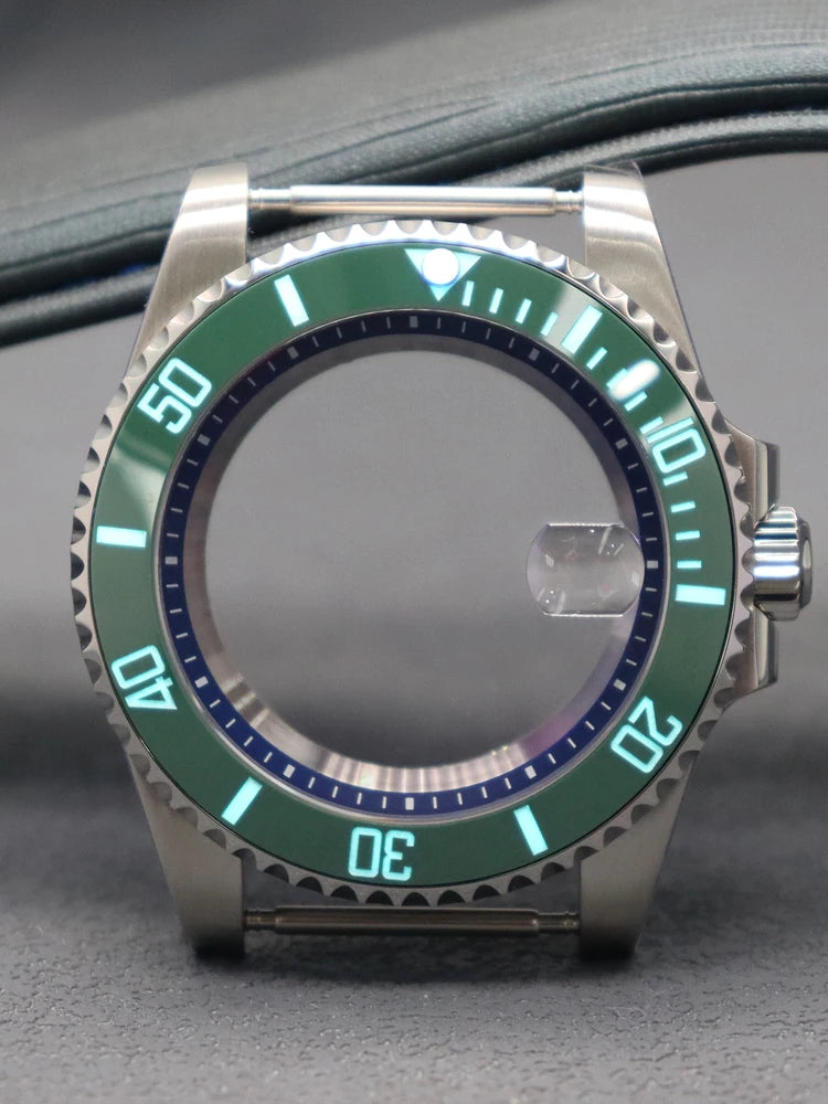 Diver 40mm Watch Case Sapphire For Nh34 Nh35 Nh36 Luminous SUB Ceramic Bezel