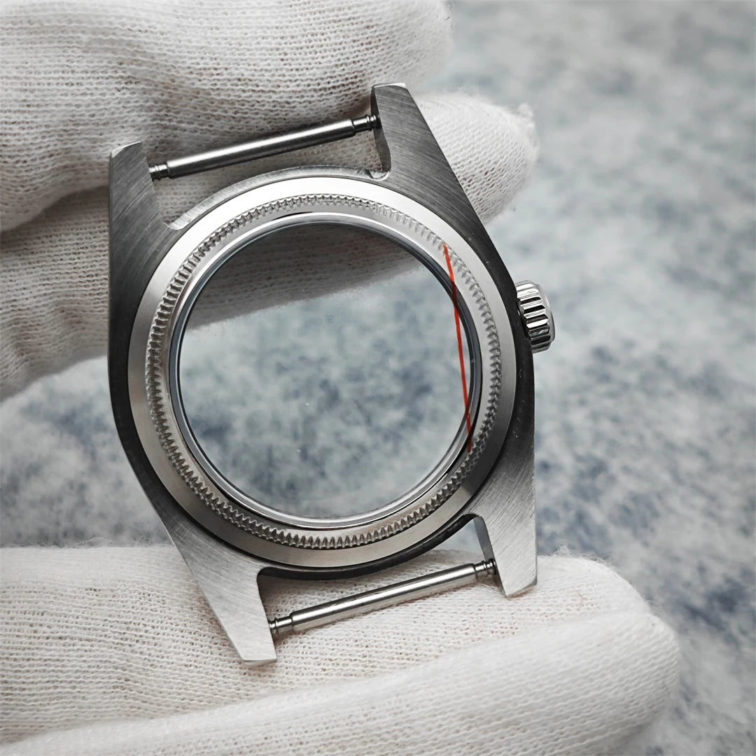36mm Toothed Ring Stainless Steel Watch Case Sapphire Glass for NH35/NH36/4R