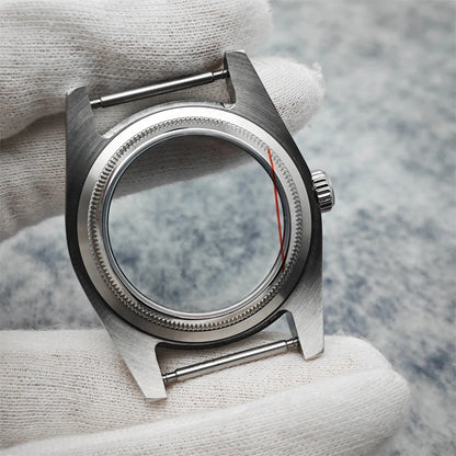 36mm Toothed Ring Stainless Steel Watch Case Sapphire Glass for NH35/NH36/4R