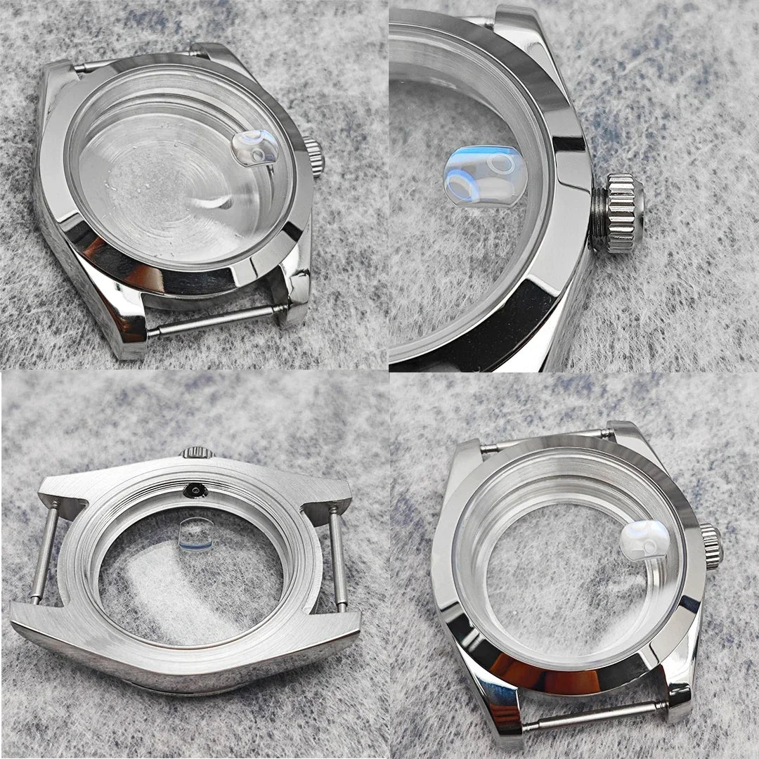 39mm Steel Watch Case Transparent Bottom with Sapphire Glass for NH35/NH36