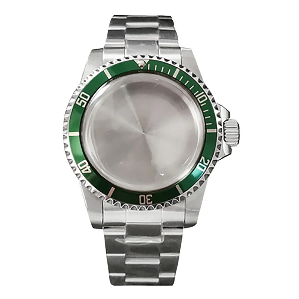 39.5MM Watch Case + Strap for NH35/NH36 Stainless Steel Vintage Cases Watchband