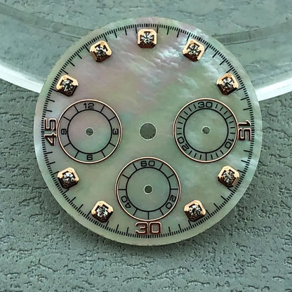 40mm Diamond Bezel Aurora Dial 316l Steel Sapphire Glass Case Suitable For VK63