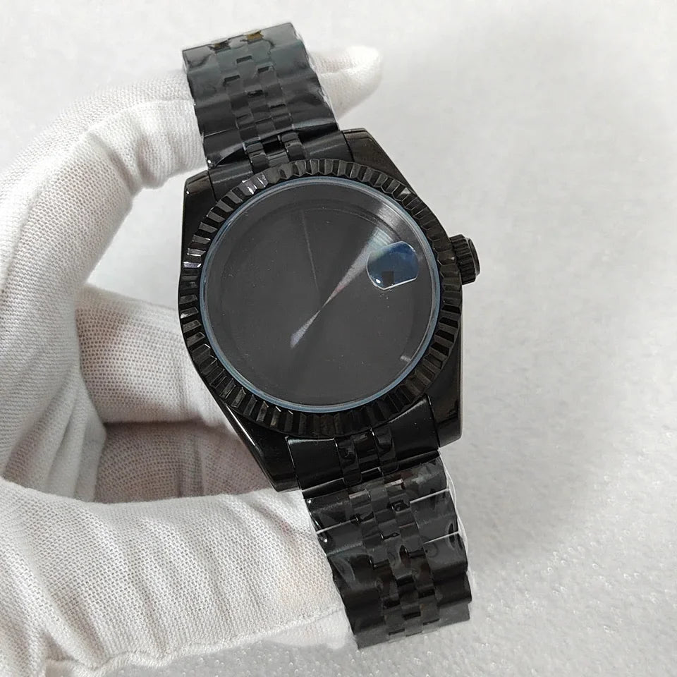 36/39mm Watch Case Transparent Back Cover with Date Window for NH35 NH36