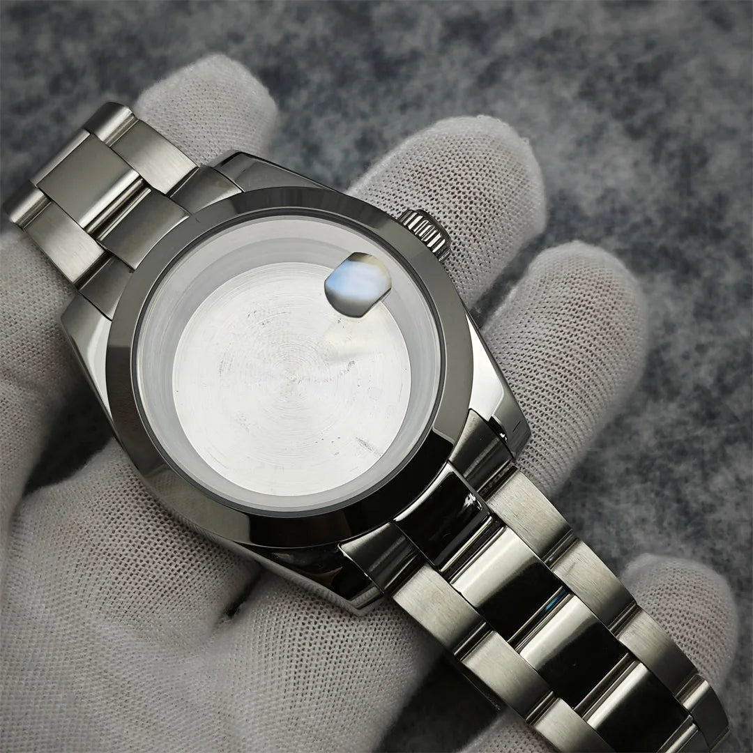 39mm Stainless Steel Watch Case Strap Set with Sapphire Crystal for NH35/ NH36