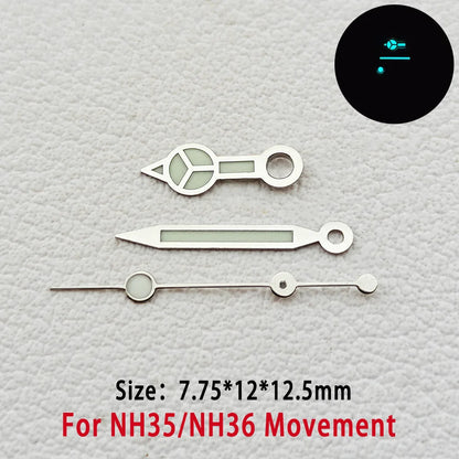Modified BGW9 Blue Luminous GMT Watch Hands For NH34 NH35 NH36  Movement