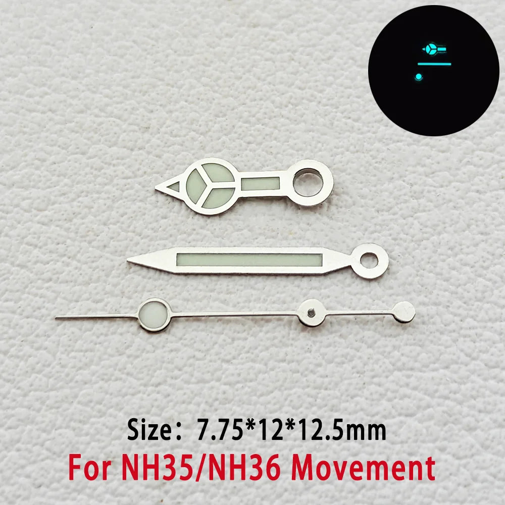 Modified BGW9 Blue Luminous GMT Watch Hands For NH34 NH35 NH36  Movement