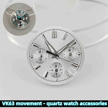 39mm Transparent Acrylic Watch Case 20mm Watch Bands Set 29.5mm Dial  for VK63