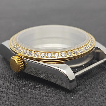 Oyster Diamond tainless Steel Watch Case with Sapphire Crystal Sfor NH35/NH36/4R