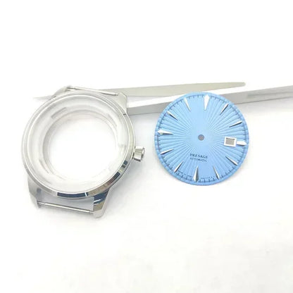 40mm  Steel Watch Case Dial Hands Kit for NH36 NH38 Bubble Mirror Shell Kit