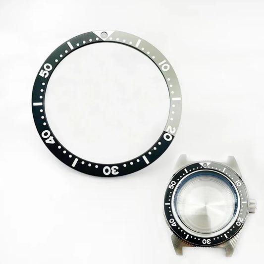 38mm Grey Black Flat Aluminum Watch Bezel Insert with C3 Lume for SKX007 SKX009