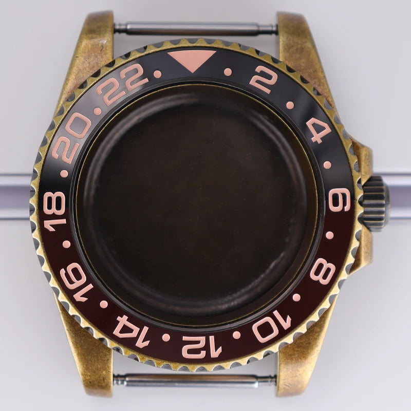 40mm Bronze SUB Watch Case Bezel For NH35/36 GMT NH34/38 4R36 Sapphire Crystal