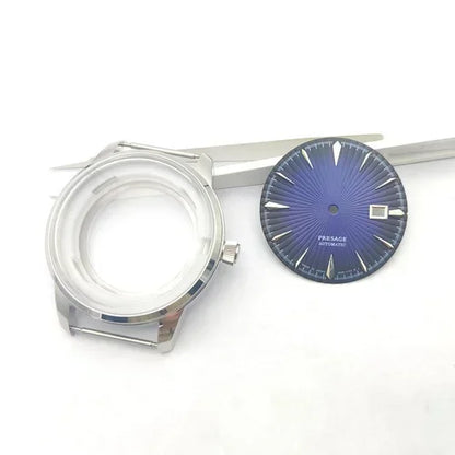 40mm  Steel Watch Case Dial Hands Kit for NH36 NH38 Bubble Mirror Shell Kit