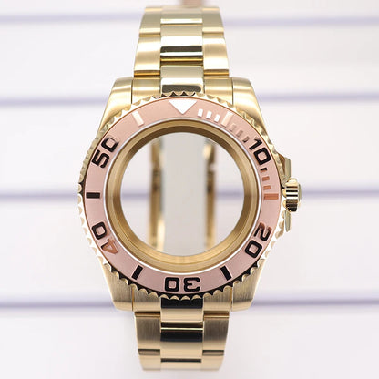 PVD 40mm Watch Case Sapphire For Nh35 Nh36 Nh34 Nh38 Eta 2824 Miyota 8215 YACHT