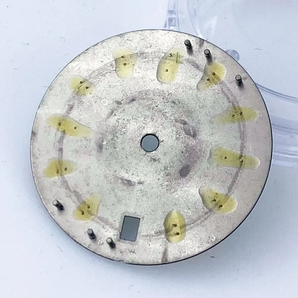 Sterile SUB 29mm sunburst green/blue watch dial with luminous markers for NH35 diver watches.