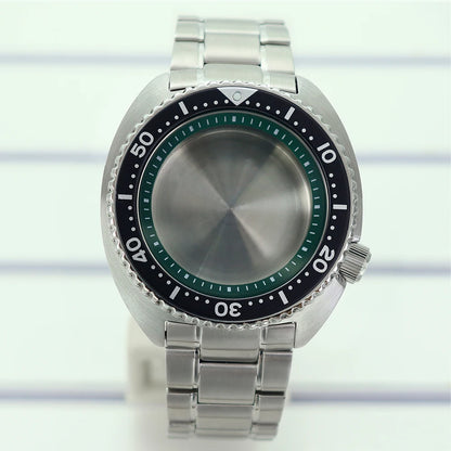 45mm Steel Watch Case Sapphire Glass For Mod skx big Abalone NH35 NH36 NH38