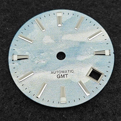 28.5mm Watch Dial BGW9 Luminous GMT Blue Sky White Cloud Surface for NH34 NH35