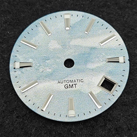 28.5mm Watch Dial BGW9 Luminous GMT Blue Sky White Cloud Surface for NH34 NH35