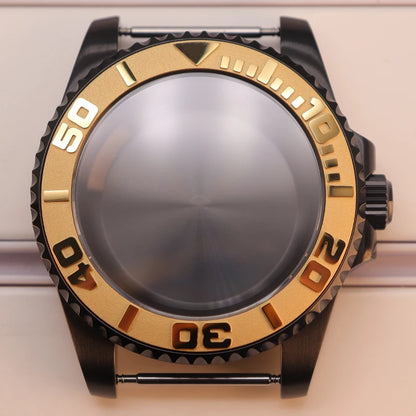 40mm Watch Case Sapphire Yacht Bezel For nh35 nh34 NH36 NH38 Eta2824 Miyota 8215