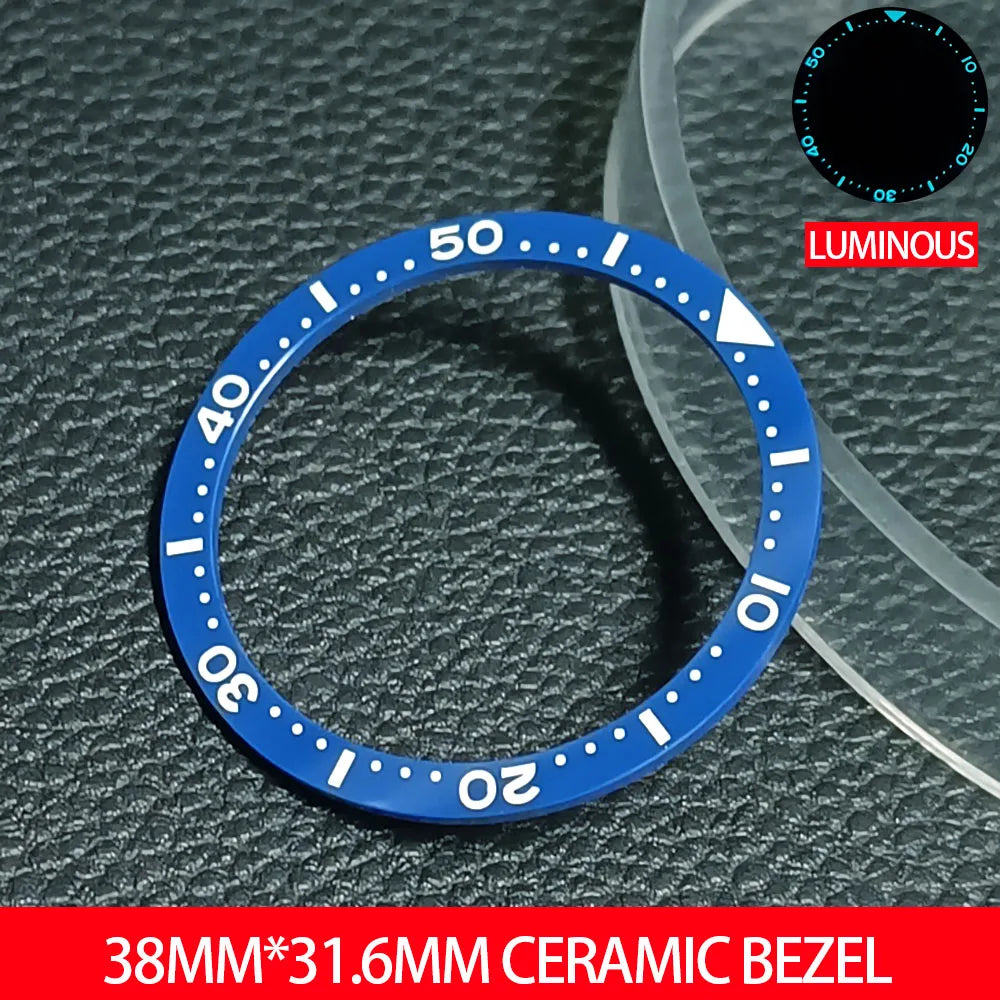 Flat Ceramic Bezel Insert 38mm*31.6mm Replacement Watch Parts accessories Luminous