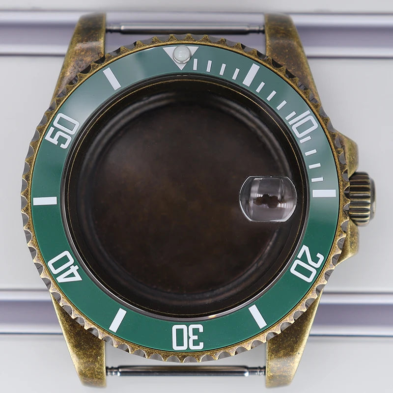 40mm Bronze SUB Watch Case Bezel For NH35/36 GMT NH34/38 4R36 Sapphire Crystal