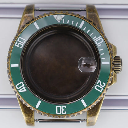 40mm Bronze SUB Watch Case Bezel For NH35/36 GMT NH34/38 4R36 Sapphire Crystal