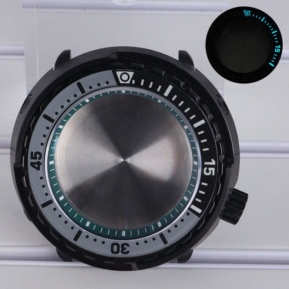 47mm Watch Case C3 Luminous Bezel For NH35 NH36 NH38 4R36 Modified Tuna Can