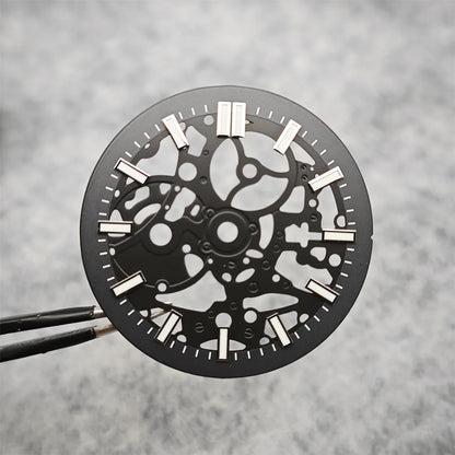 29.8mm Hollowed Out Luminous Watch Dial with Hands Log Scale Dial for NH38 NH70