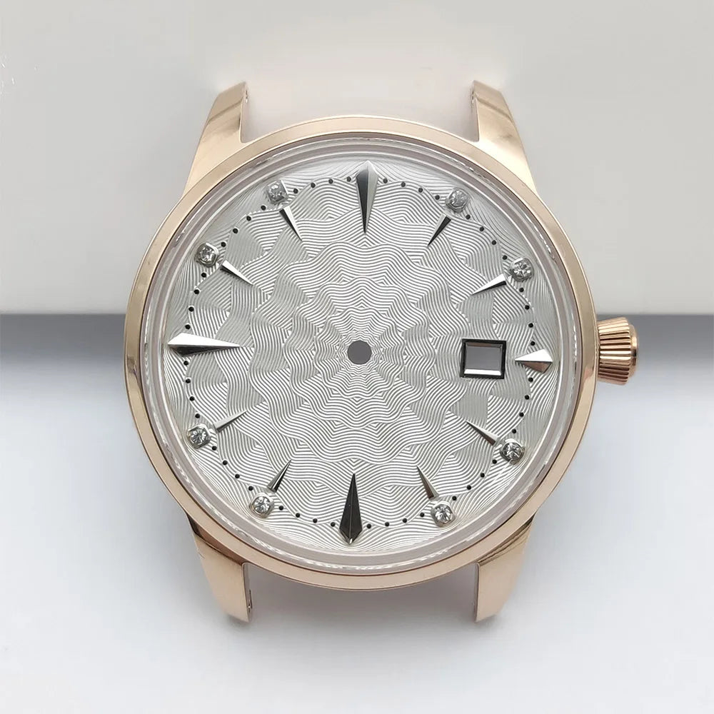 40mm Watch Case 35mm Dial Set Diamond Scale 20mm Strap Cocktail Watch for NH35