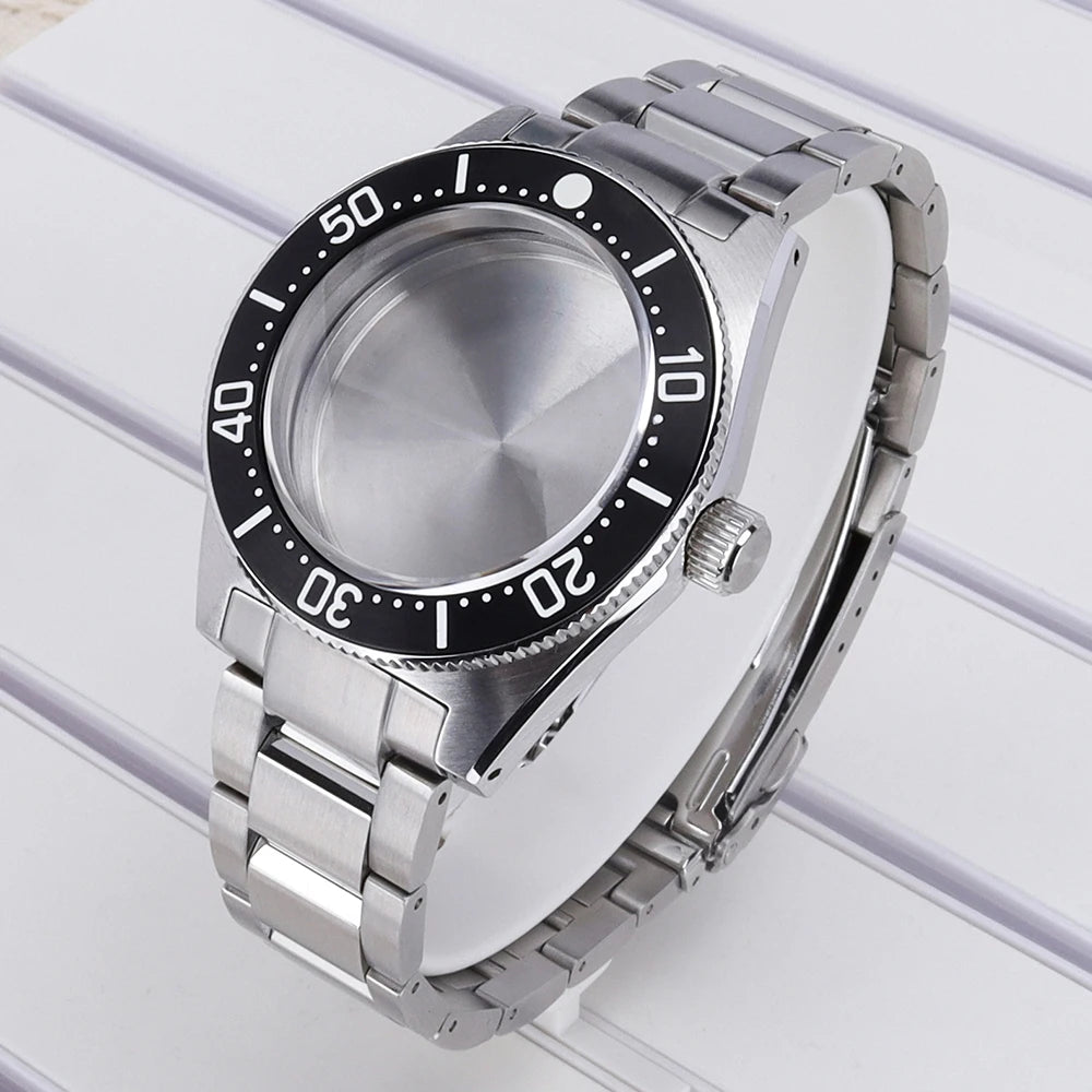 40mm Steel Watch Case Sapphire For NH35 NH36 NH34 4R36 Mod SPB143J1/SPB253J1