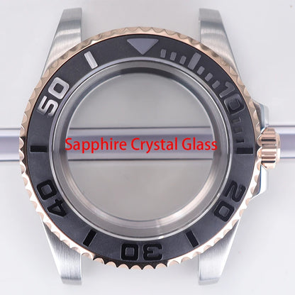 40mm Watch Case Sapphire For NH34/35/36 Eta2824 PT5000 Miyota8215 8205 YACHT
