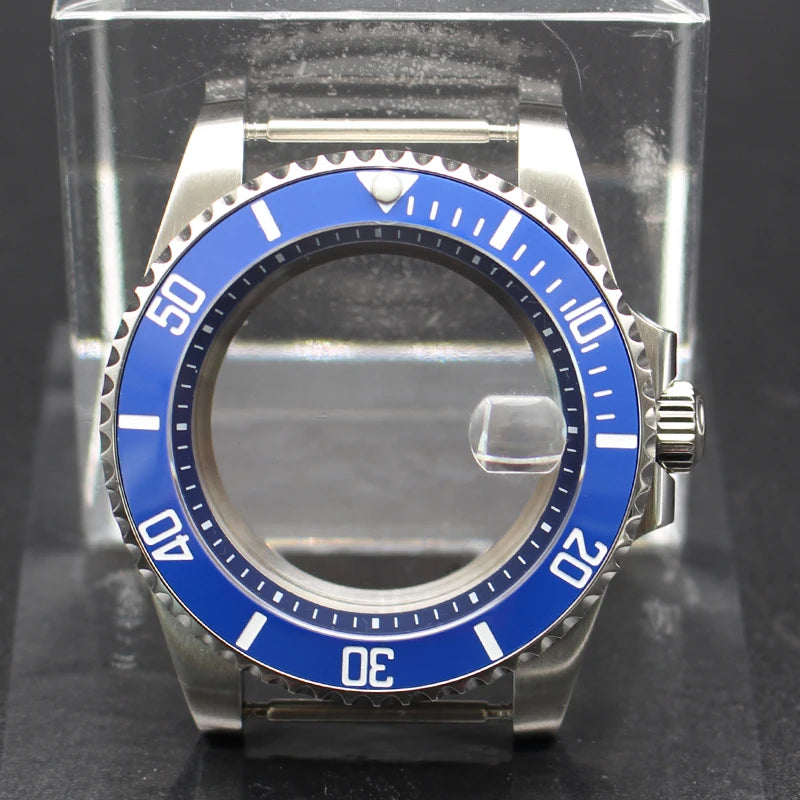 40mm Diver Watch Cases Ceramic Bezel Sapphire Glass For Sub NH35 NH36 NH34 NH38