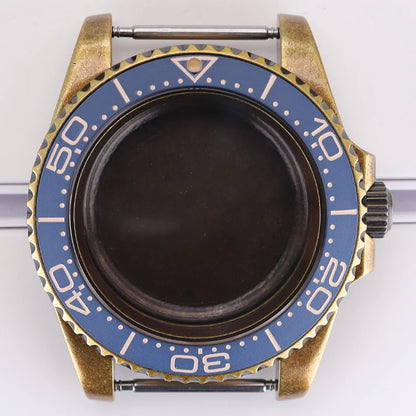 Bronze 40mm Watch Case Ceramic Bezel For SUB NH35/36/34/38/70 Sapphire Glass