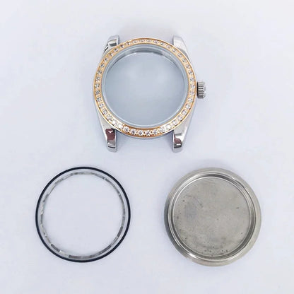 Oyster Diamond tainless Steel Watch Case with Sapphire Crystal Sfor NH35/NH36/4R