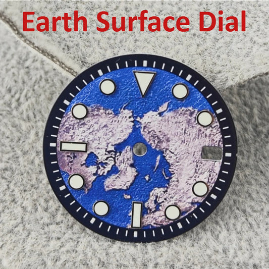 28.5mm Earth Surface with Green Luminous Calendar Window Watch Dial for NH35