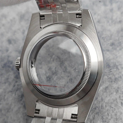 39mm Steel  Watch Case for NH35 NH36 4R 7S Case +Strap with Sapphire Crystal