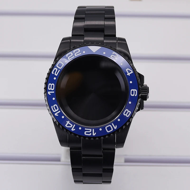 40mm PVD Watch Case Strap For NH34/35/36 GMT Eta2824 Miyota8215 Sapphire Crystal